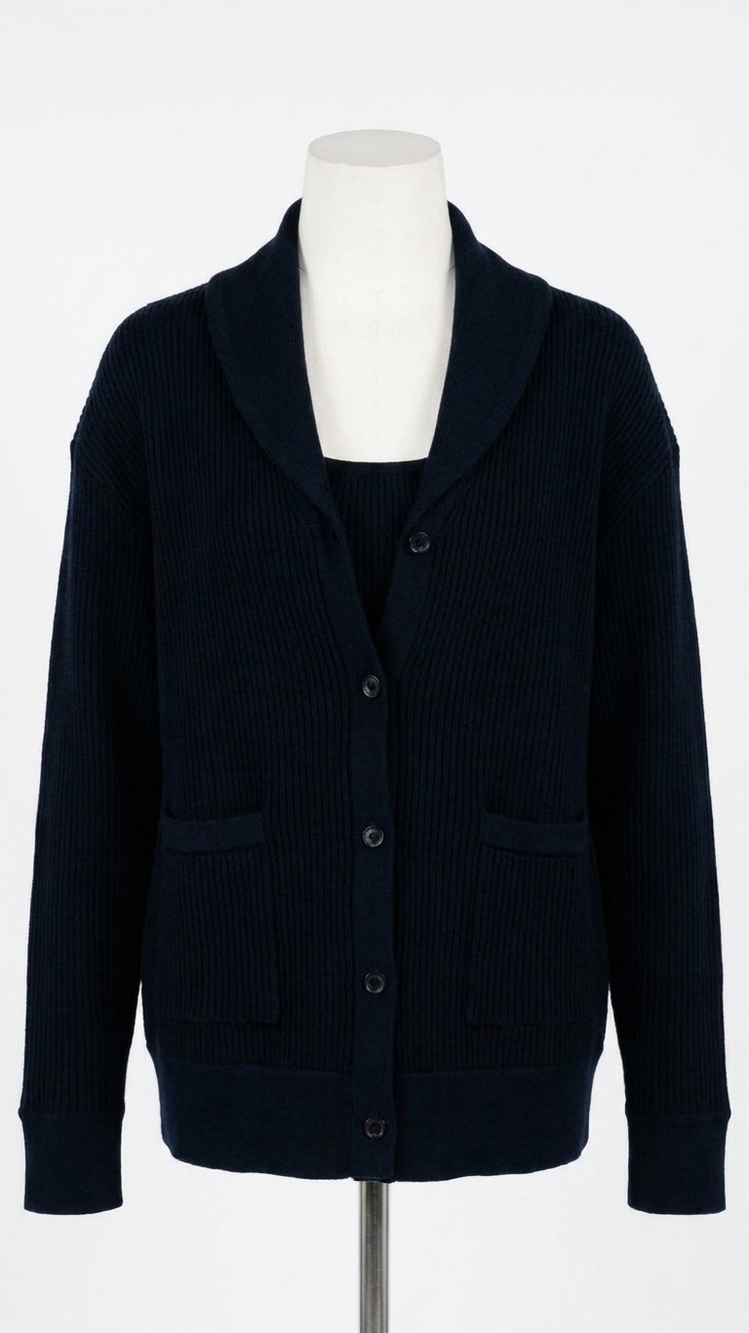 NEW STATESIDE luxe thermal grandpa cardigan-black in black